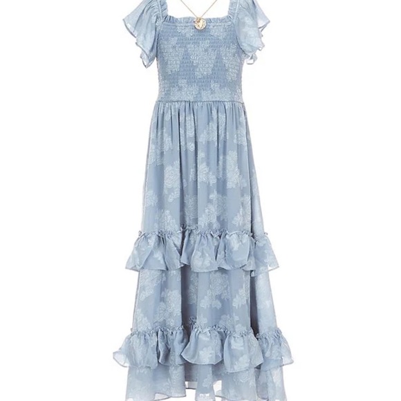 Light Blue Ruffled Dresses - Picture 3 of 5
